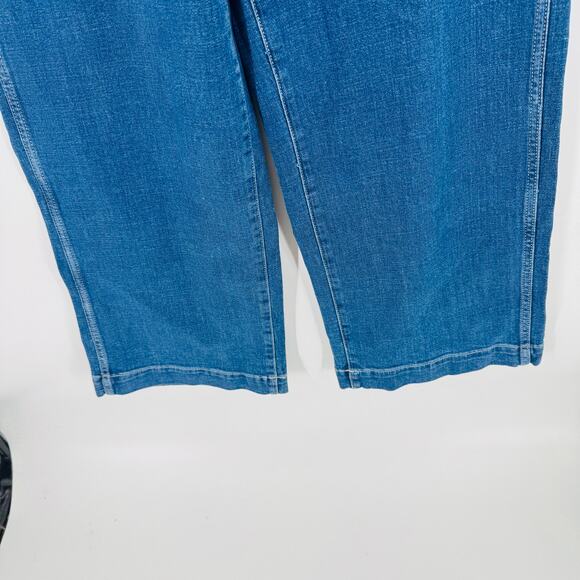 Banana Republic Premium Denim High Rise Wide Leg Crop Jeans Size 30 Front Pocket - Picture 7 of 10